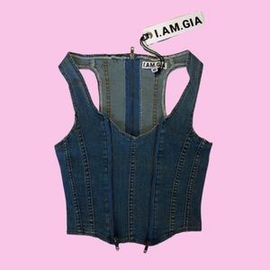I.AM.GIA Coco Corset Denim Top